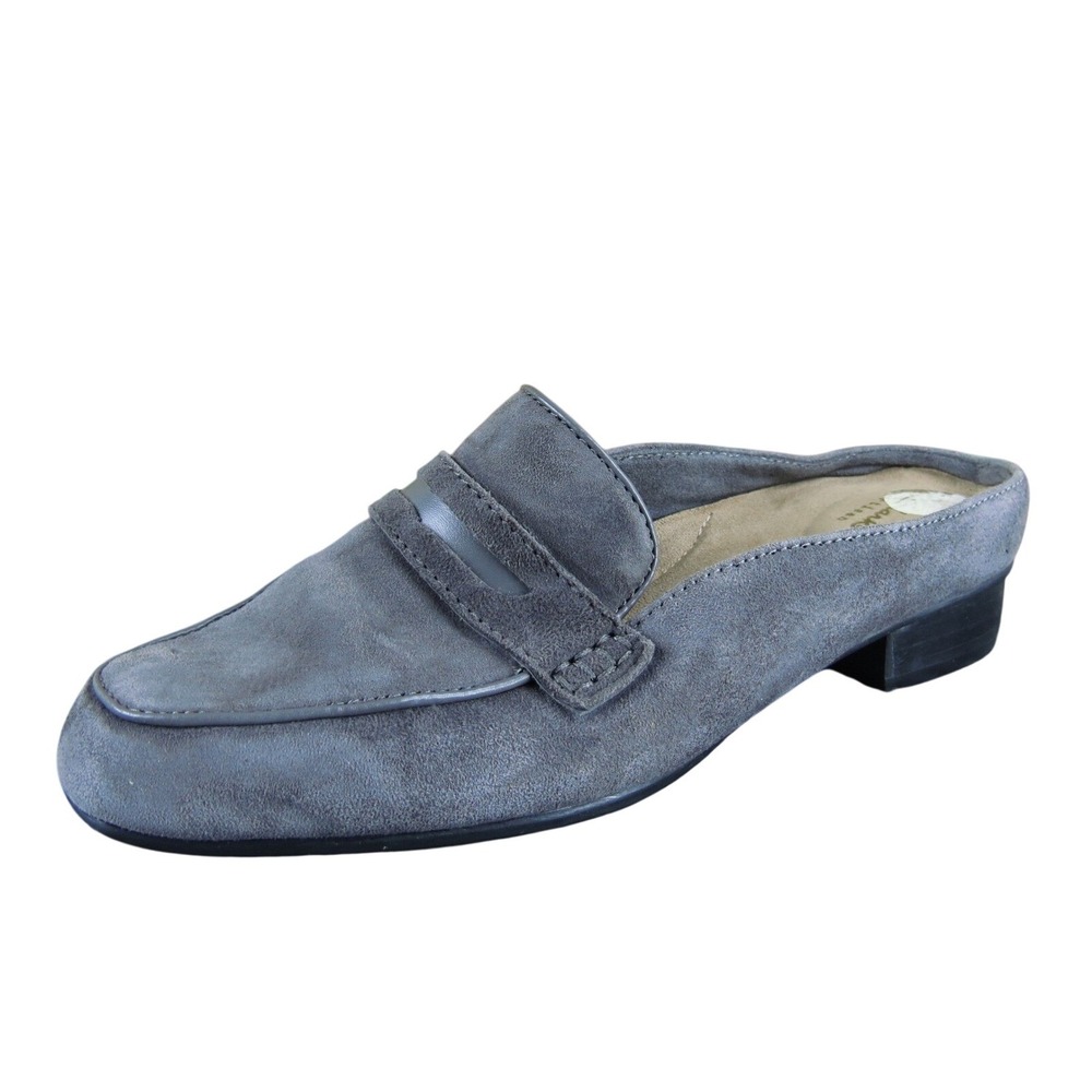 Clarks Keesha Donna Women 7 Gray Suede Slip On Mule Loafers Low Heel Comfort